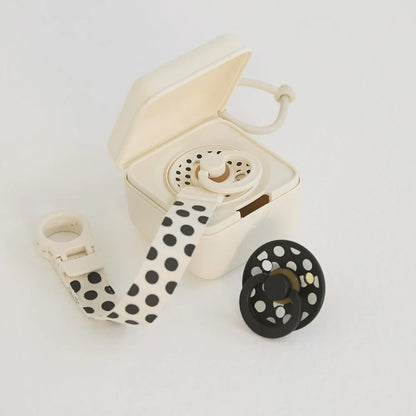 Pacifier Box - Polka - Ivory/Black