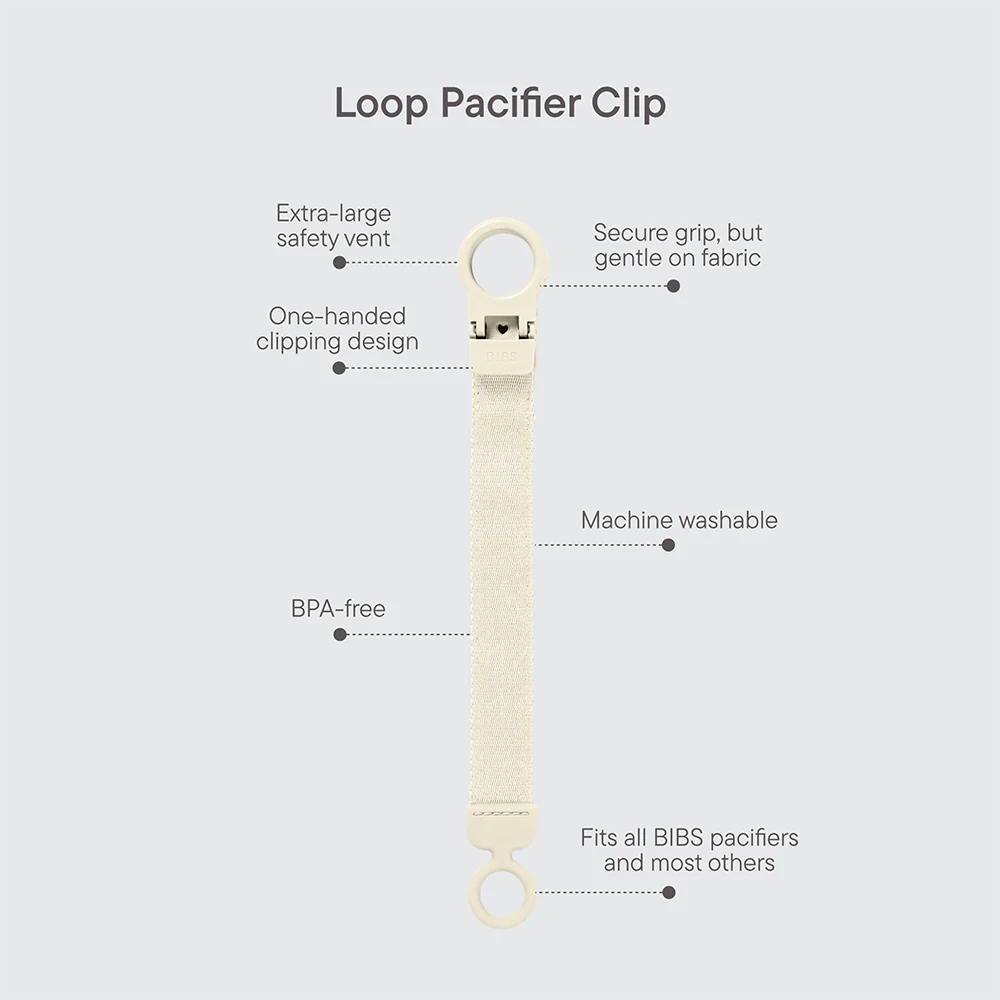 Pacifier Clip - Loop Polka - Ivory/ Black