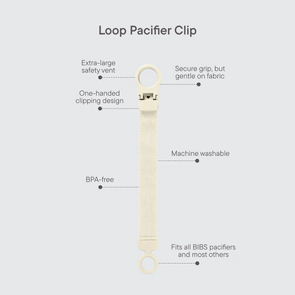 Pacifier Clip - Loop Polka - Ivory/ Black