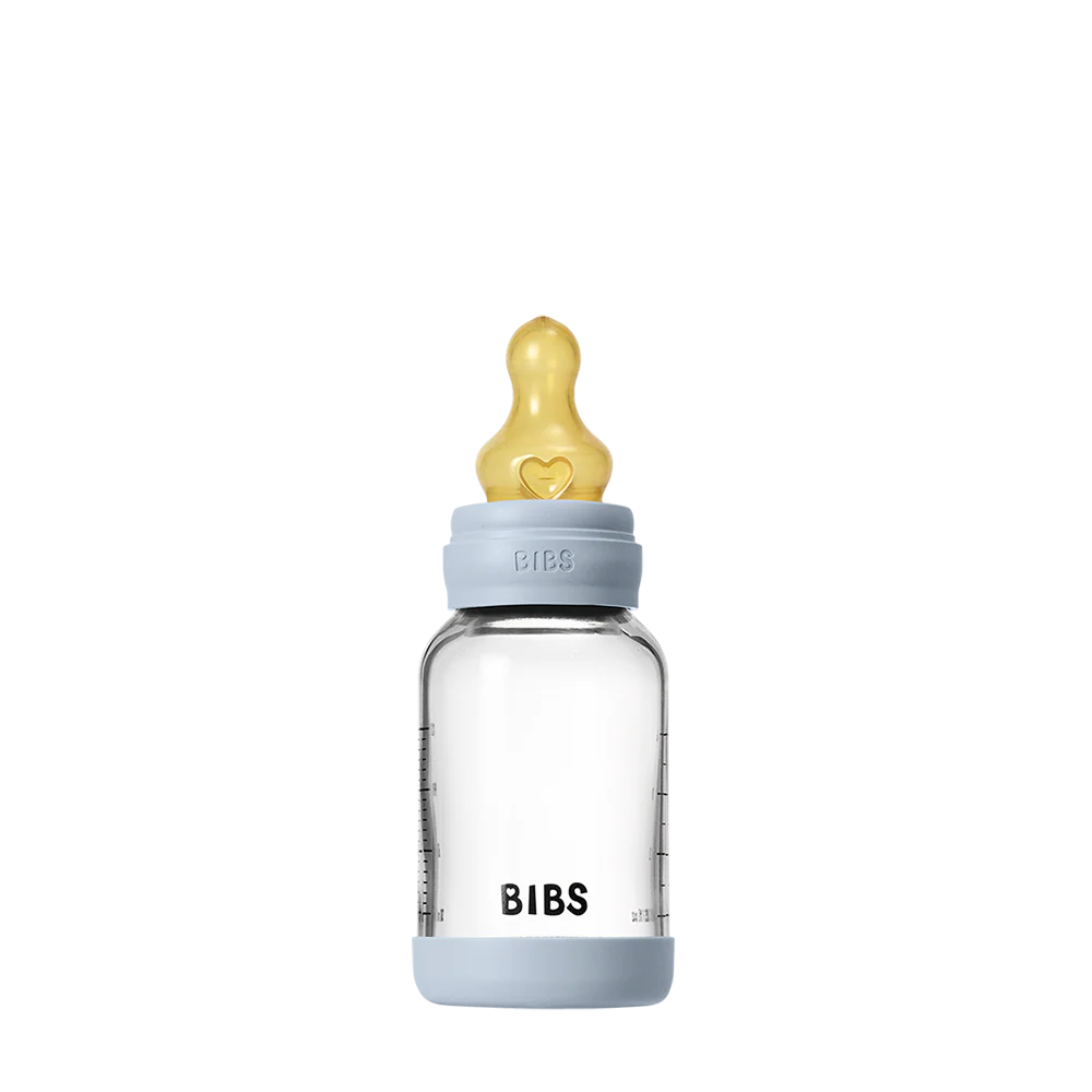 Baby Glass Bottle Boheme Set 120ml Latex - Blue