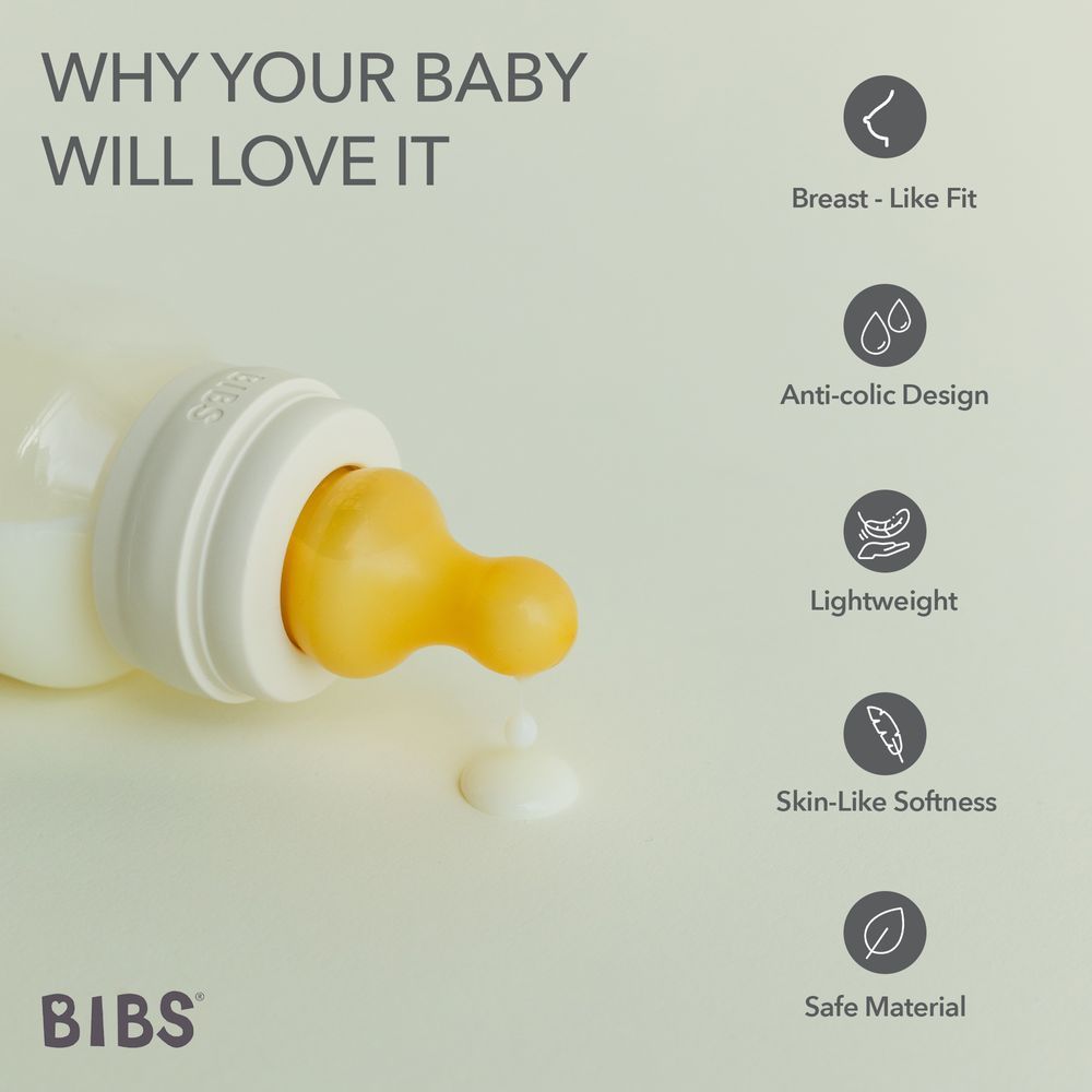 Baby Bottle - 270ml - Medium Flow - Ivory 2pc