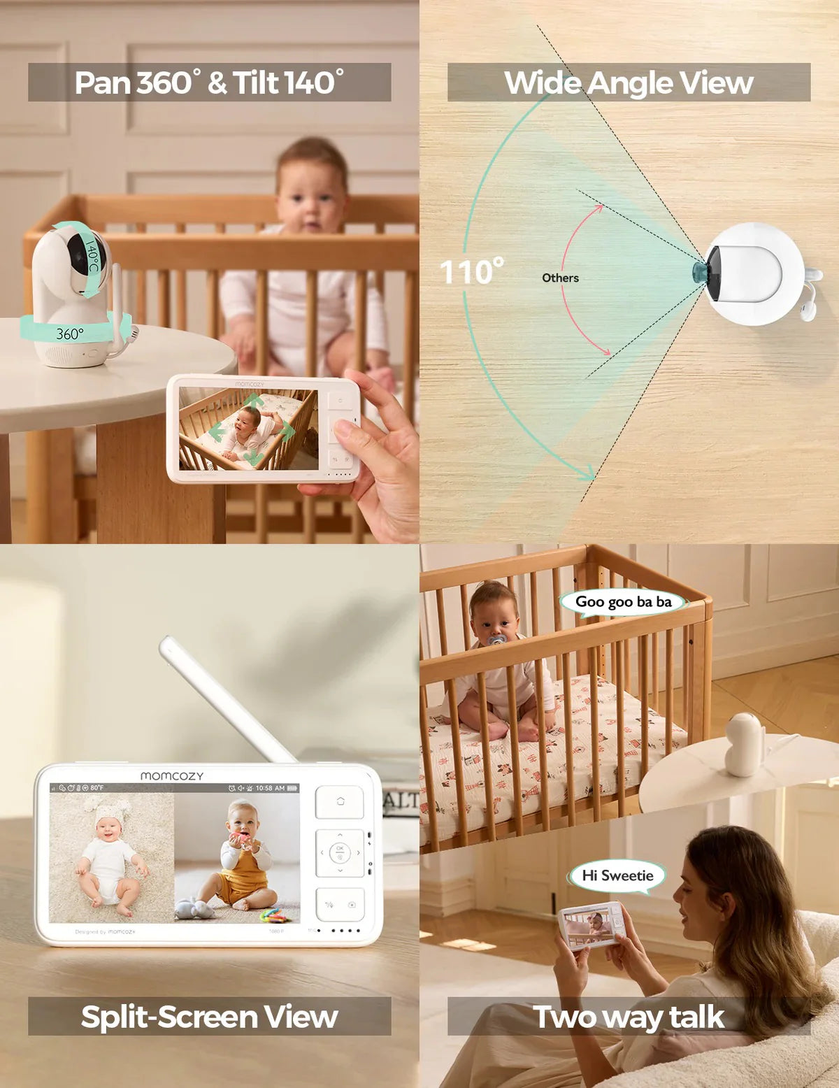 Video Baby Monitor, 5.5” 1080P Full HD Baby Monitor with Camera Success