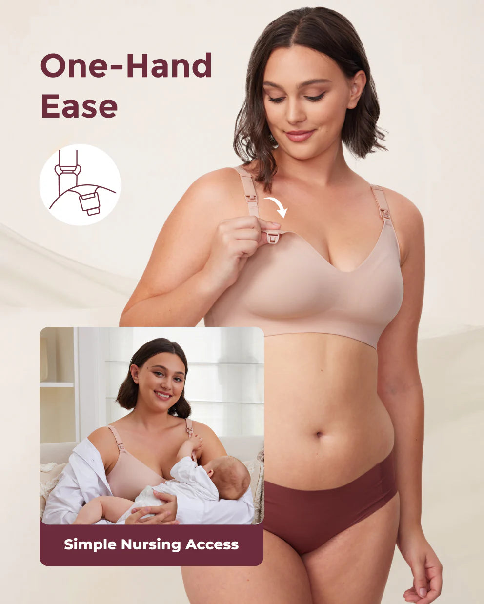 Seamless Nursing Bra - Beige