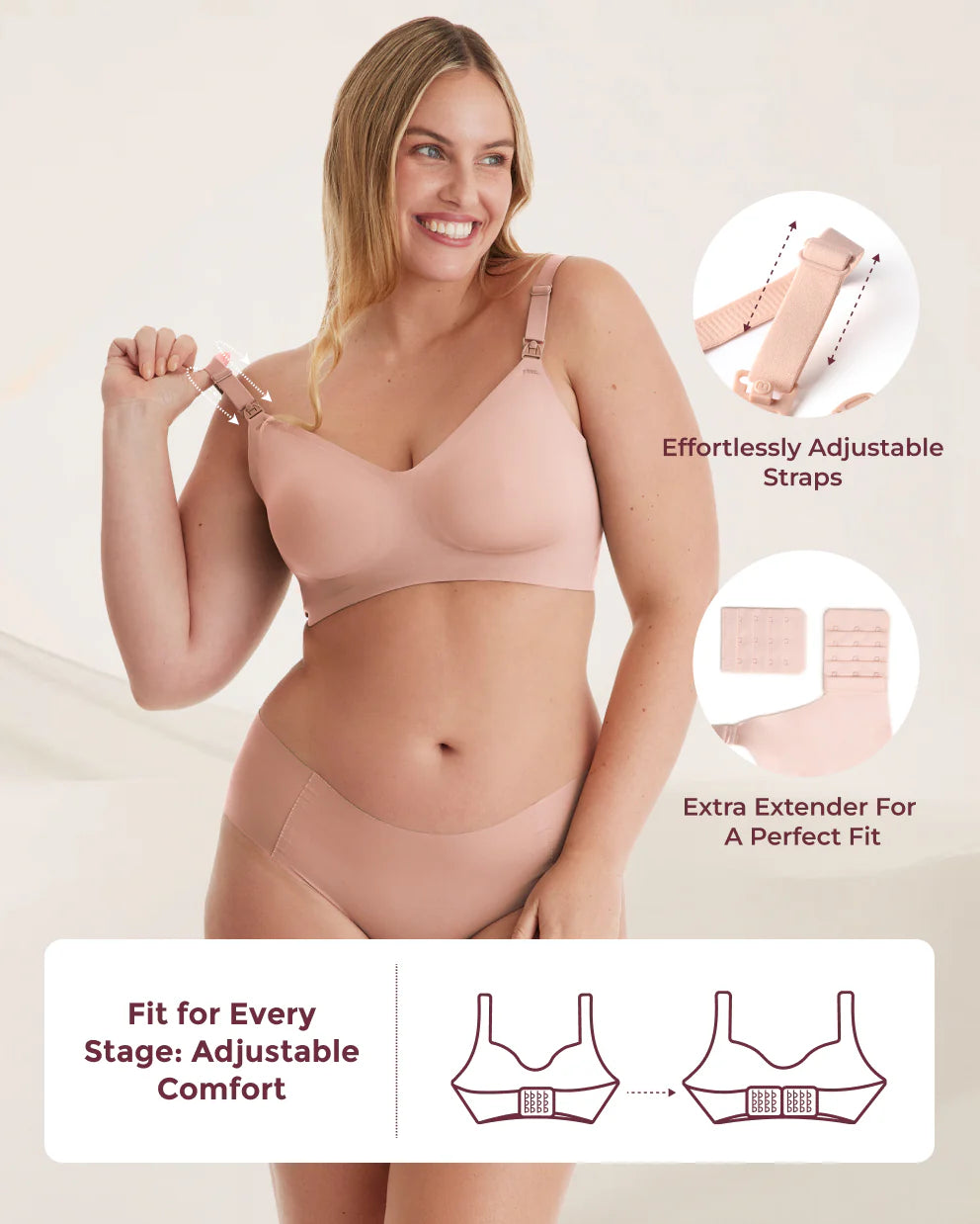 Seamless Nursing Bra - Beige