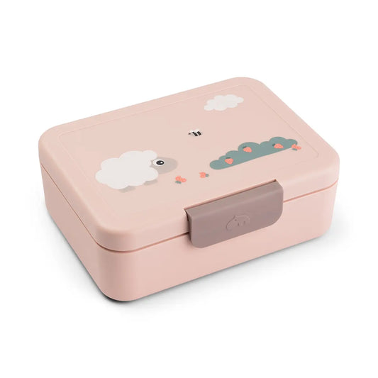 Lunch Box with divider - tiny farm - powder
