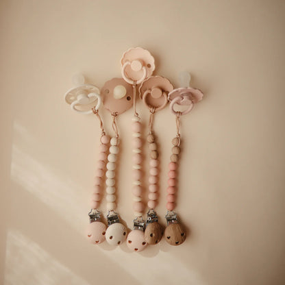 Silicone Pacifier Clip | Luna - Blush