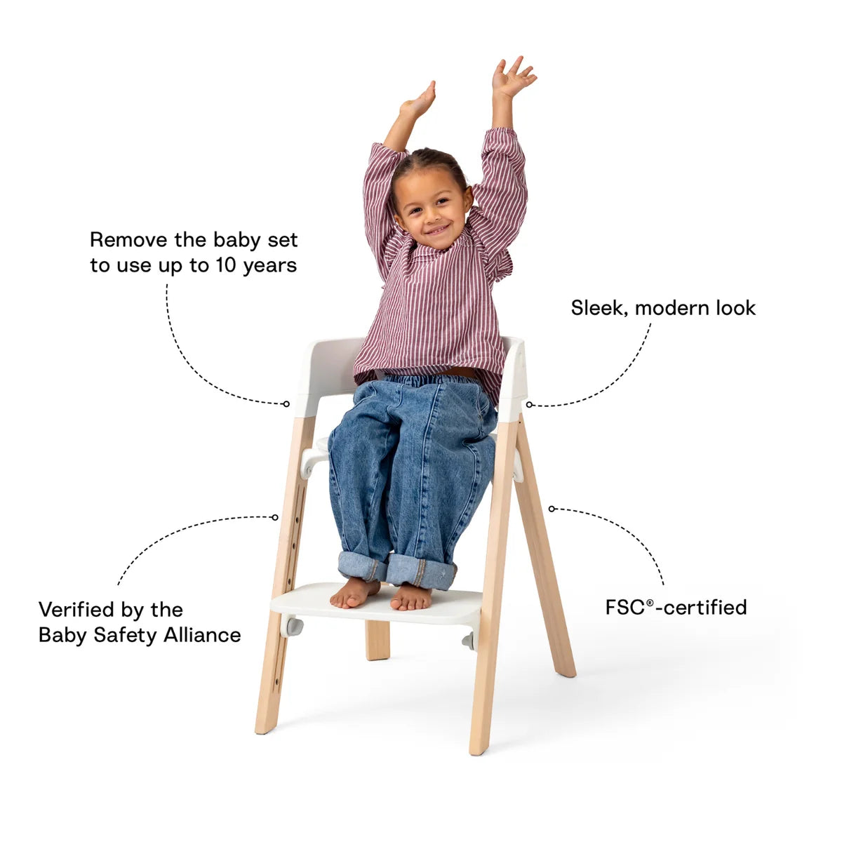 Stokke® Steps™ High Chair - Natural/White