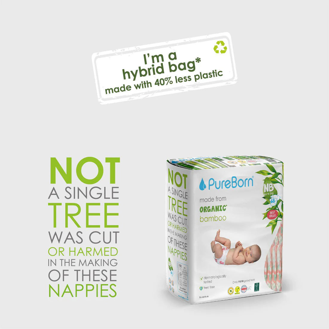 Organic Diapers Size 5 - 11-18kg - 44 Diapers