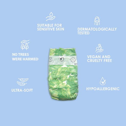 Organic Diapers Size 3 - 5.5-8kg - 28 Diapers - Daisy Print