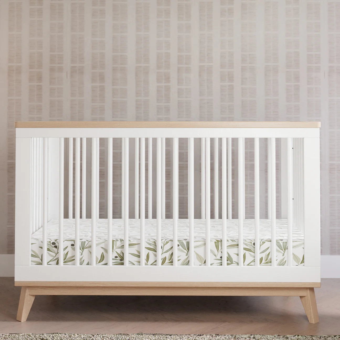 Pre-Order Scoot 3-in-1 Convertible Crib - White/Washed Natural