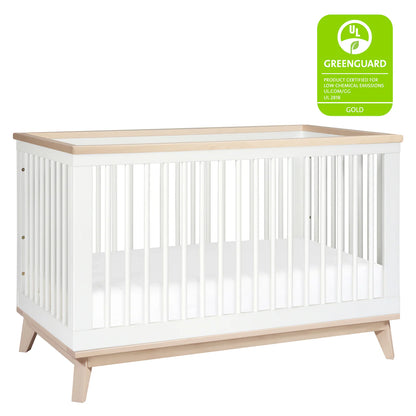 Pre-Order Scoot 3-in-1 Convertible Crib - White/Washed Natural