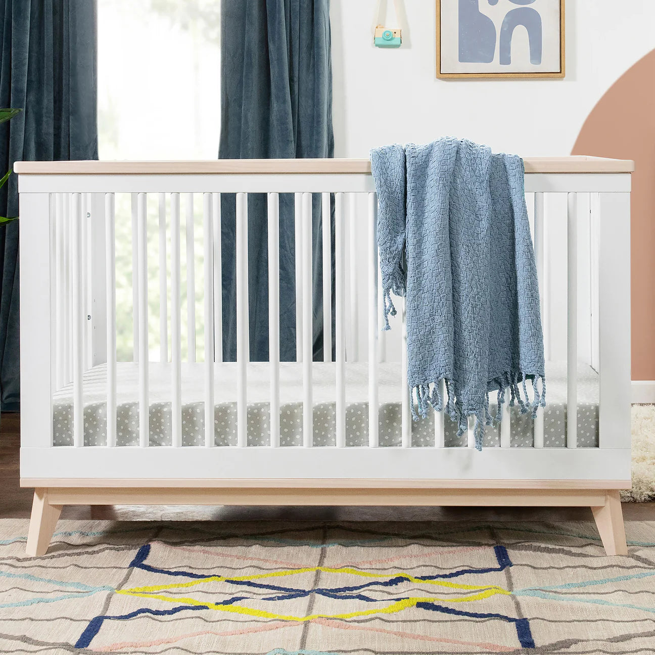 Pre-Order Scoot 3-in-1 Convertible Crib - White/Washed Natural