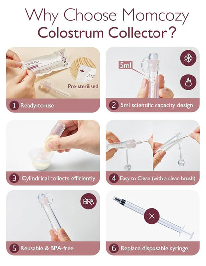 Silicone Colostrum Collector - 5ml - 6 pcs