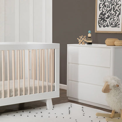 Pre-Order Hudson 3-in-1 Convertible Crib - White/Washed Natural