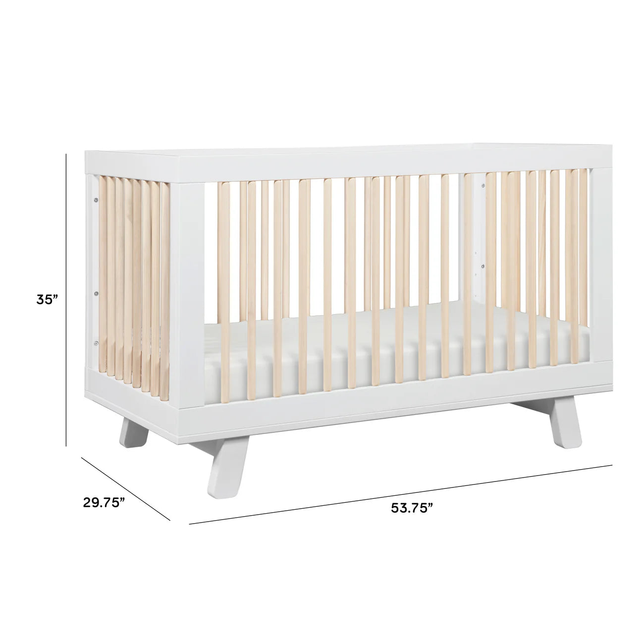 Pre-Order Hudson 3-in-1 Convertible Crib - White/Washed Natural