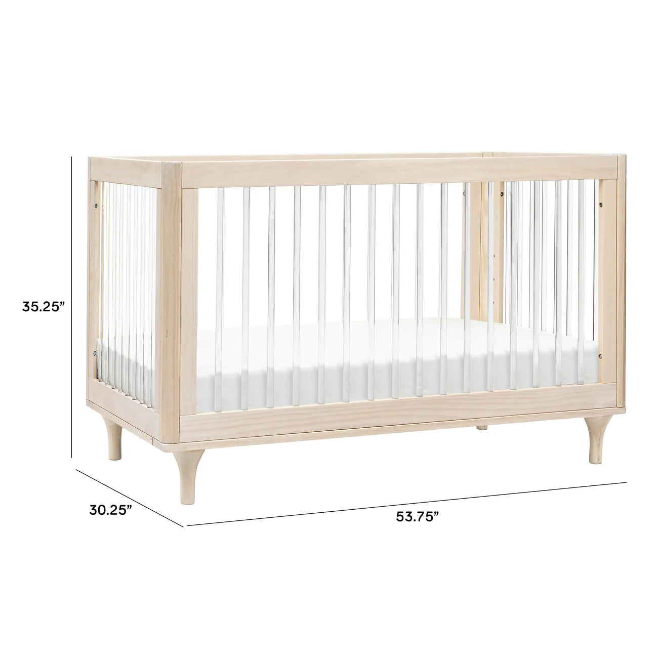 Pre-Order Lolly 3-in-1 Convertible Crib - Washed Natural / Acrylic