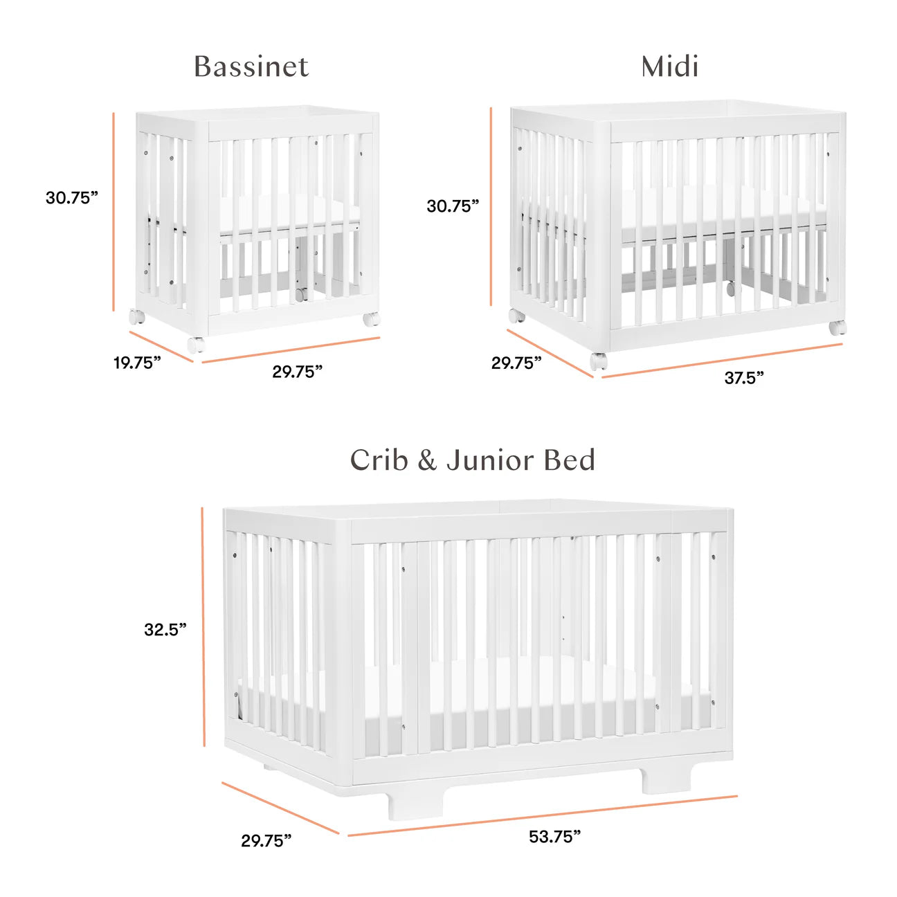 Pre-Order Yuzu 8-in-1 Convertible Crib - White