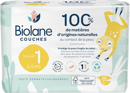 Natural Diapers Size 1 (2-5 kg) - 28 Diapers