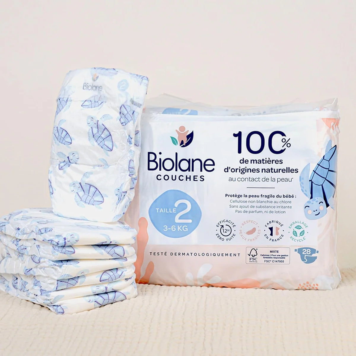 Natural Diapers Size 2 (3-6 kg) - 28 Diapers