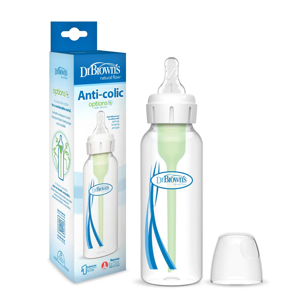 Narrow-Neck Natural Flow Anti-Colic Options + Bottle - 250ml -Level 1 Nipple