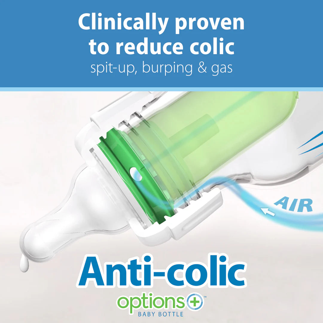 Narrow-Neck Natural Flow Anti-Colic Options + Bottle - 120ml - Level 1 Nipple