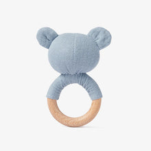 Load image into Gallery viewer, Stone Blue Bear Wooden Baby Rattle
