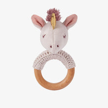 Load image into Gallery viewer, Luna Unicorn Wooden Baby Rattle
