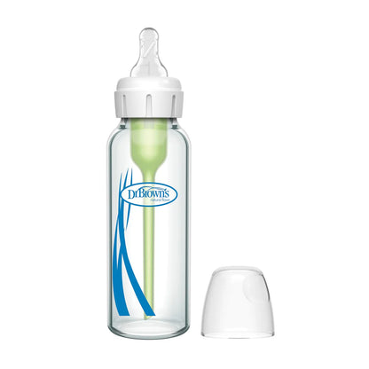 GLASS Narrow-Neck Options+ Bottle - 250ml - Level 1 Nipple
