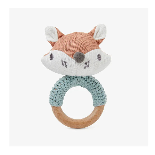 Felix Fox Wooden Baby Rattle