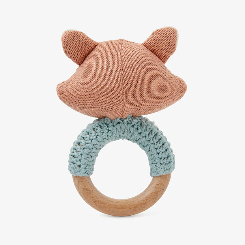 Felix Fox Wooden Baby Rattle