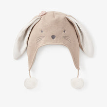 Load image into Gallery viewer, Brown Bunny Aviator Knit Baby Hat
