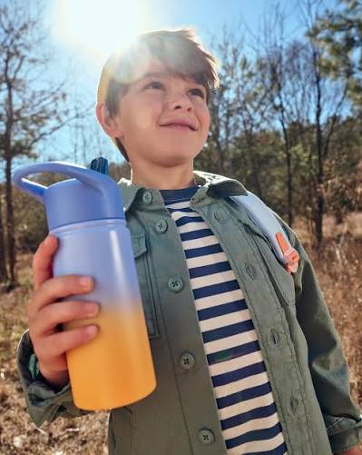 Wander Stainless Steel Straw Bottle - Ombré Blue