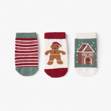 Load image into Gallery viewer, Gingerbread Christmas Socks 3pk
