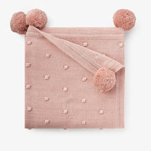Load image into Gallery viewer, Heathered Pink Popcorn Knit Cotton Baby Blanket
