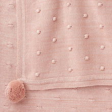 Load image into Gallery viewer, Heathered Pink Popcorn Knit Cotton Baby Blanket
