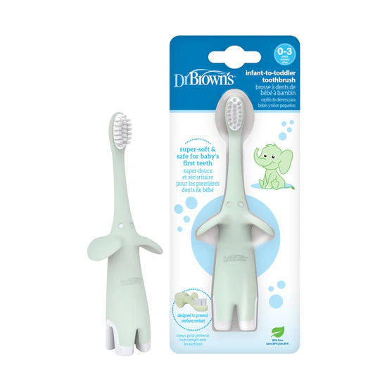 Infant to Toddler Toothbrush - Mint Elephant