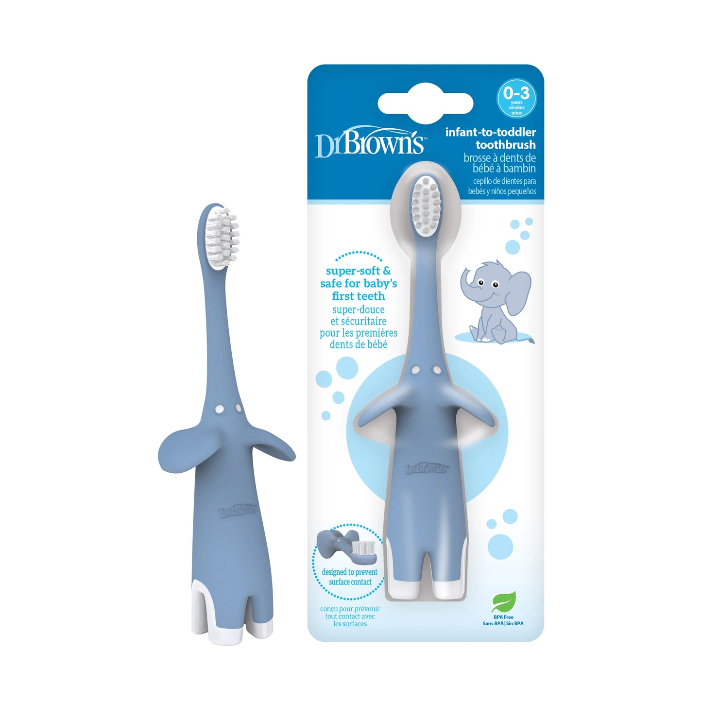 Infant to Toddler Toothbrush - Blue Elephant