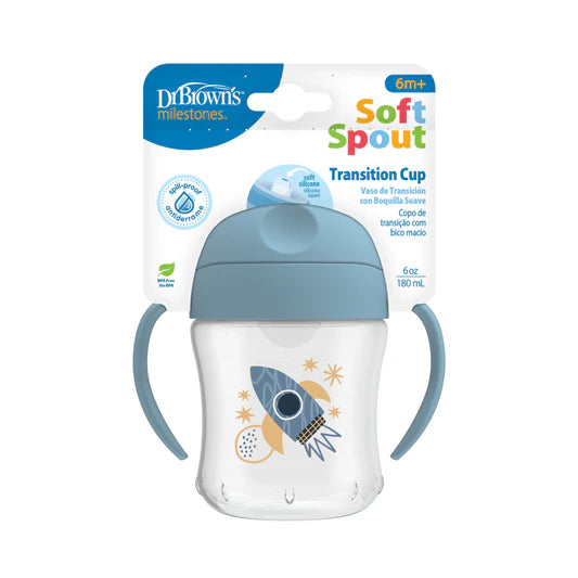 Soft-Spout Transition Cup with Handles - Rocket Ship  6m+ (180ml)