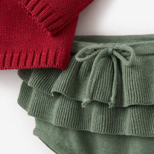 Load image into Gallery viewer, Santa Baby Ruffle Sleeve Sweater &amp; Bloomer Set
