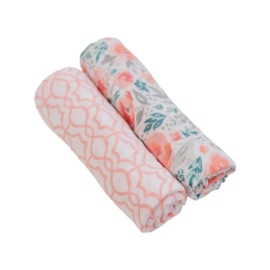 Muslin Swaddle Blanket Set - Floret + Trellis