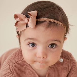 Neutral Lace Bow Baby Headband 3pk