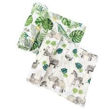 Muslin Swaddle Blanket Set Premium Cotton  - Jungle + Rainforest