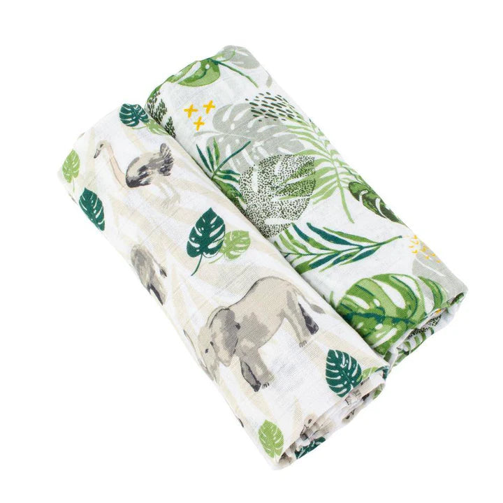 Muslin Swaddle Blanket Set Premium Cotton  - Jungle + Rainforest