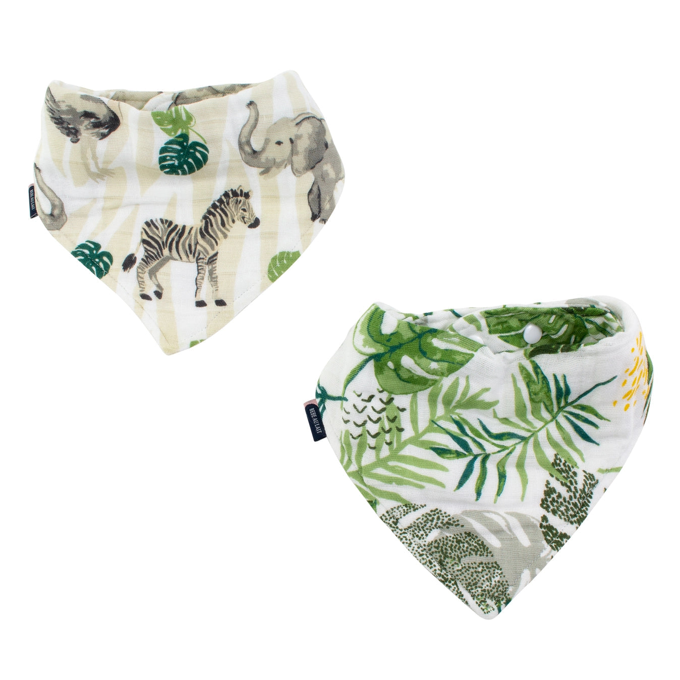 Jungle + Rainforest Classic Muslin Bandana Bib Set