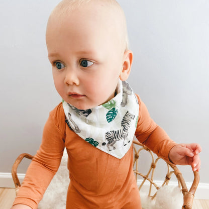 Jungle + Rainforest Classic Muslin Bandana Bib Set