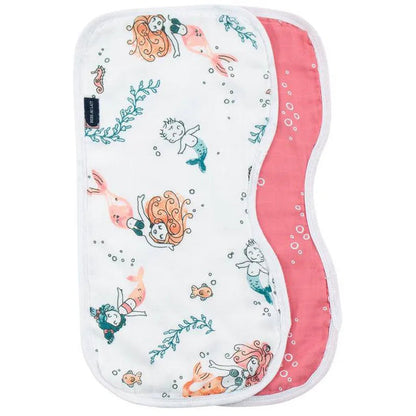 Mermaid + Bubbles Oh So Soft Muslin Burp Cloths