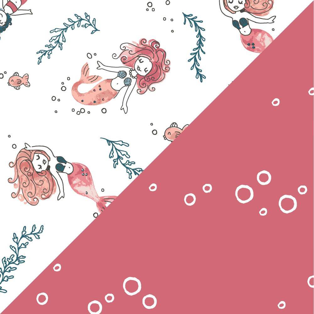 Mermaid + Bubbles Oh So Soft Muslin Burp Cloths