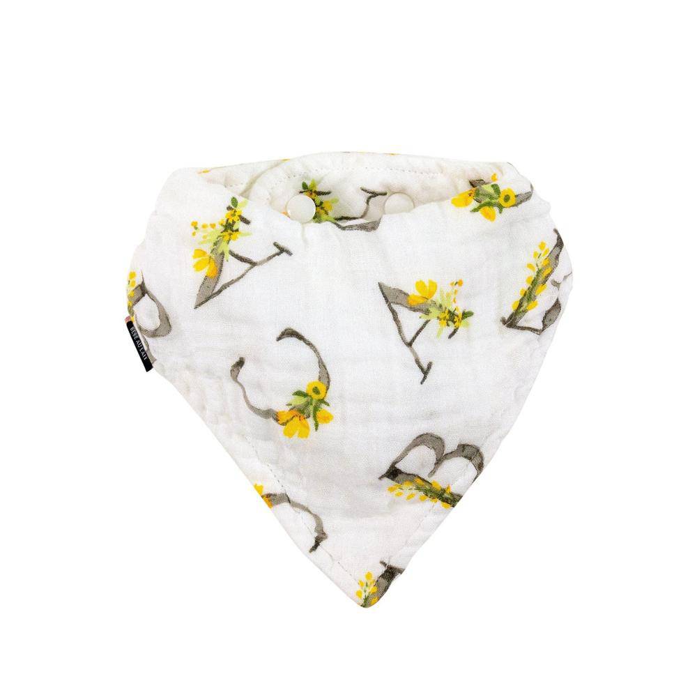 Floral Alphabet Oh So Soft Muslin Bandana Bib