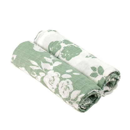 Muslin Swaddle Blanket Set Premium Cotton Vintage Floral + Modern Floral