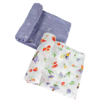 Muslin Swaddle Blanket Set Oh So Soft Woodland Fairy + Fairy Dust